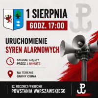 1 sierpnia o&nbsp;godzinie 17:00 uruchomione zostaną syreny alarmowe!