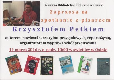 Spotkanie z pisarzem Krzysztofem Petkiem