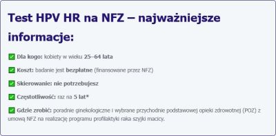 Test HPV HR dostępnym na NFZ 