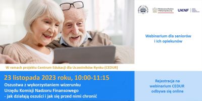 Zaproszenie na webinarium CEDUR dla seniorów i ich opiekunów